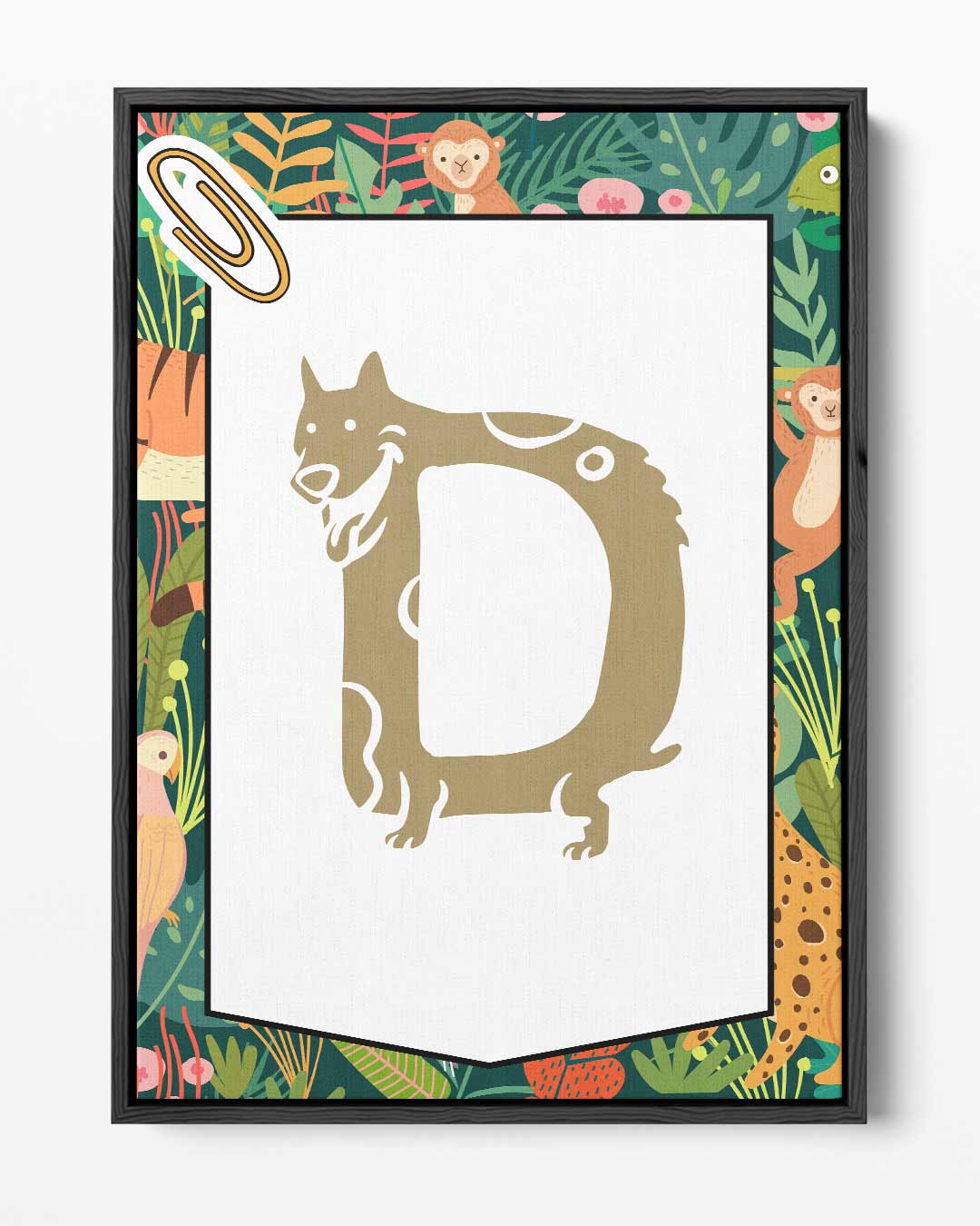 Dierenalfabet Poster - D Kunstwerk-canvas-dibond-plexiglas-wanddecoratie-WallArtistic
