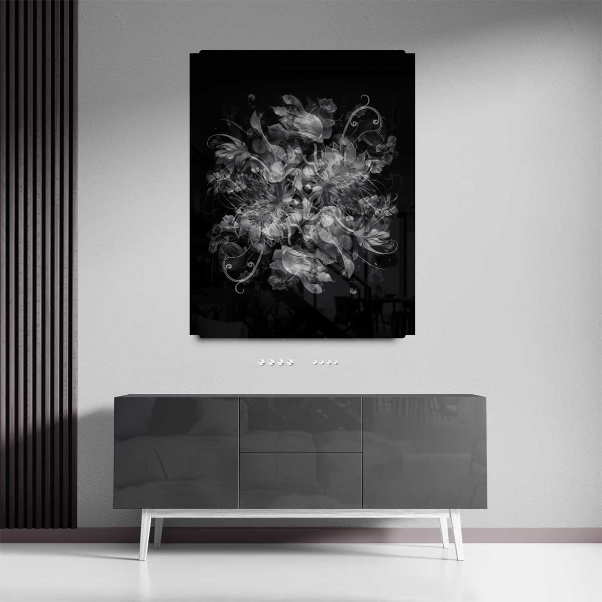Mystieke Bloemenfantasie Kunstwerk-canvas-dibond-plexiglas-wanddecoratie-WallArtistic