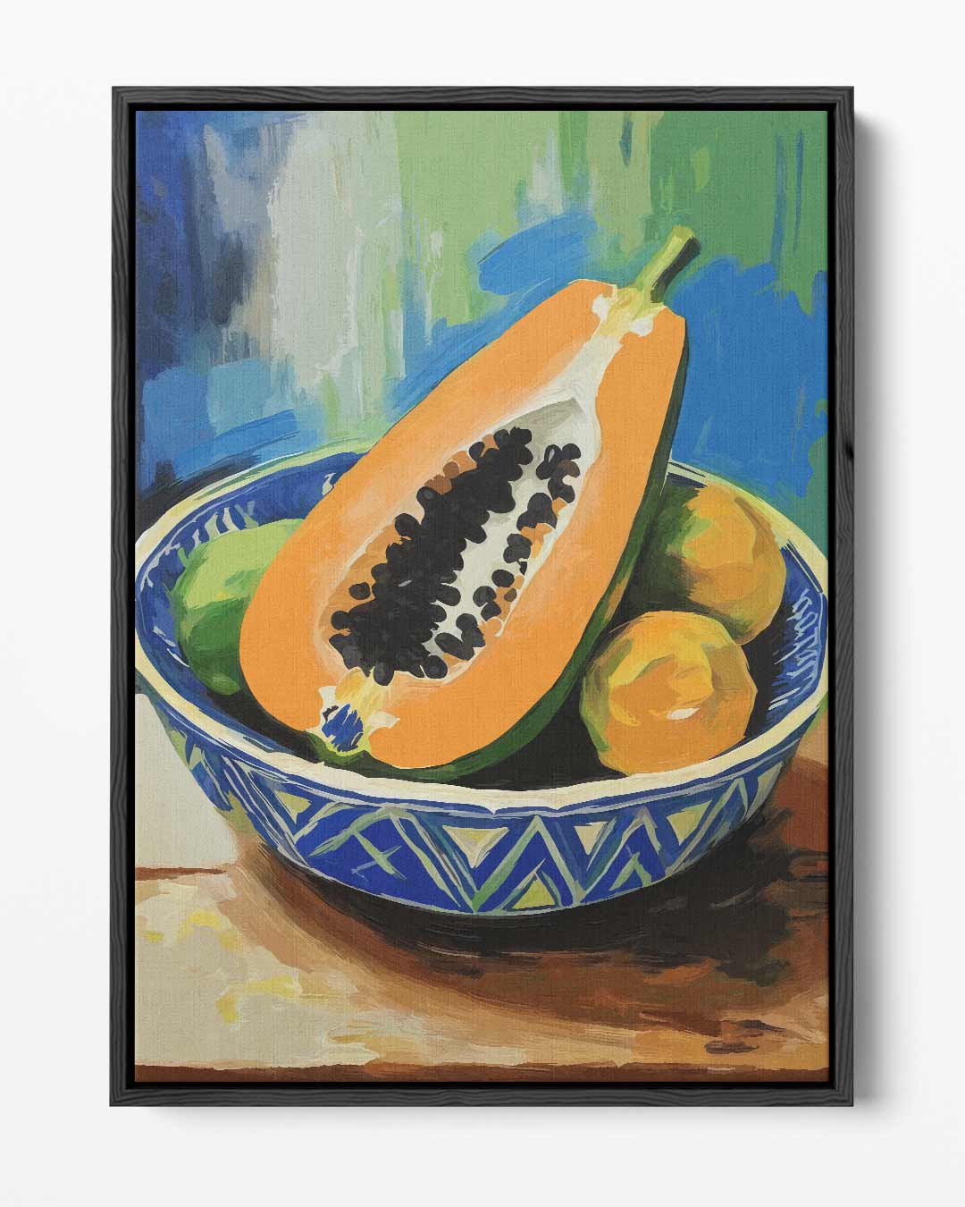 Tropische Vruchten in Kom Kunstwerk-canvas-dibond-plexiglas-wanddecoratie-WallArtistic