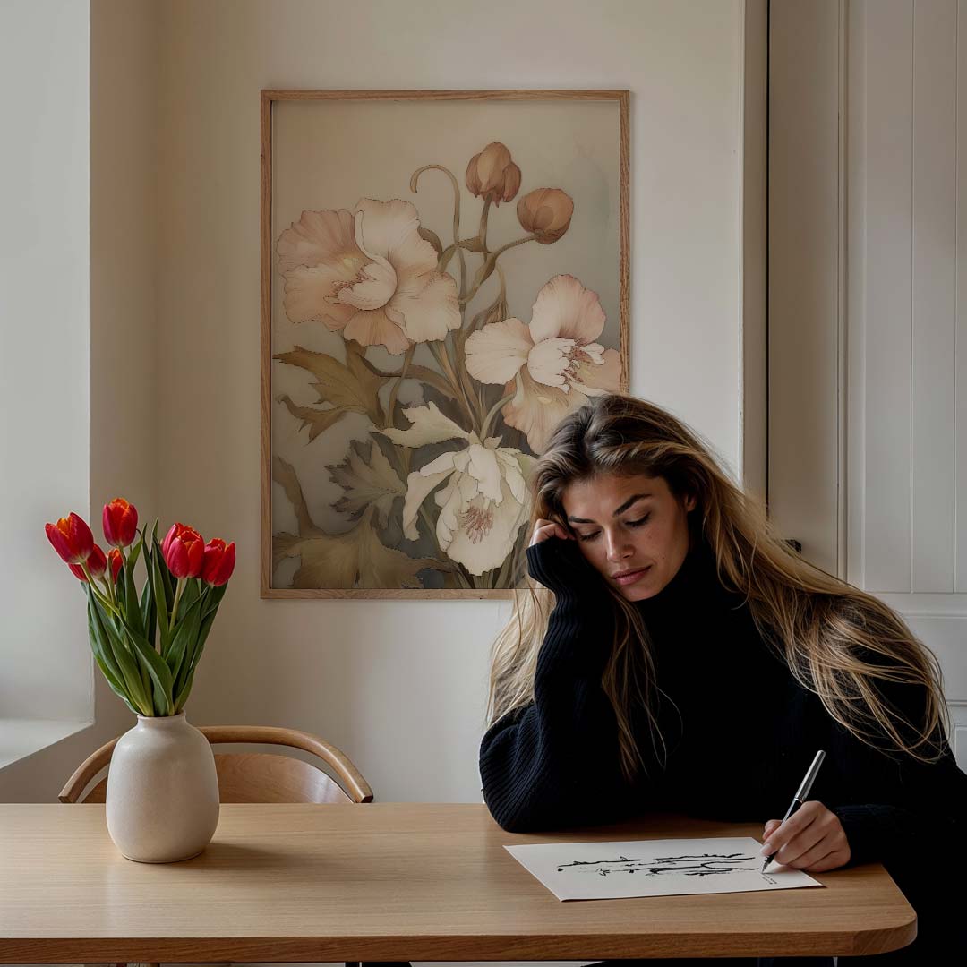 Vloeiende Bloemenpracht Poster-WallArtistic
