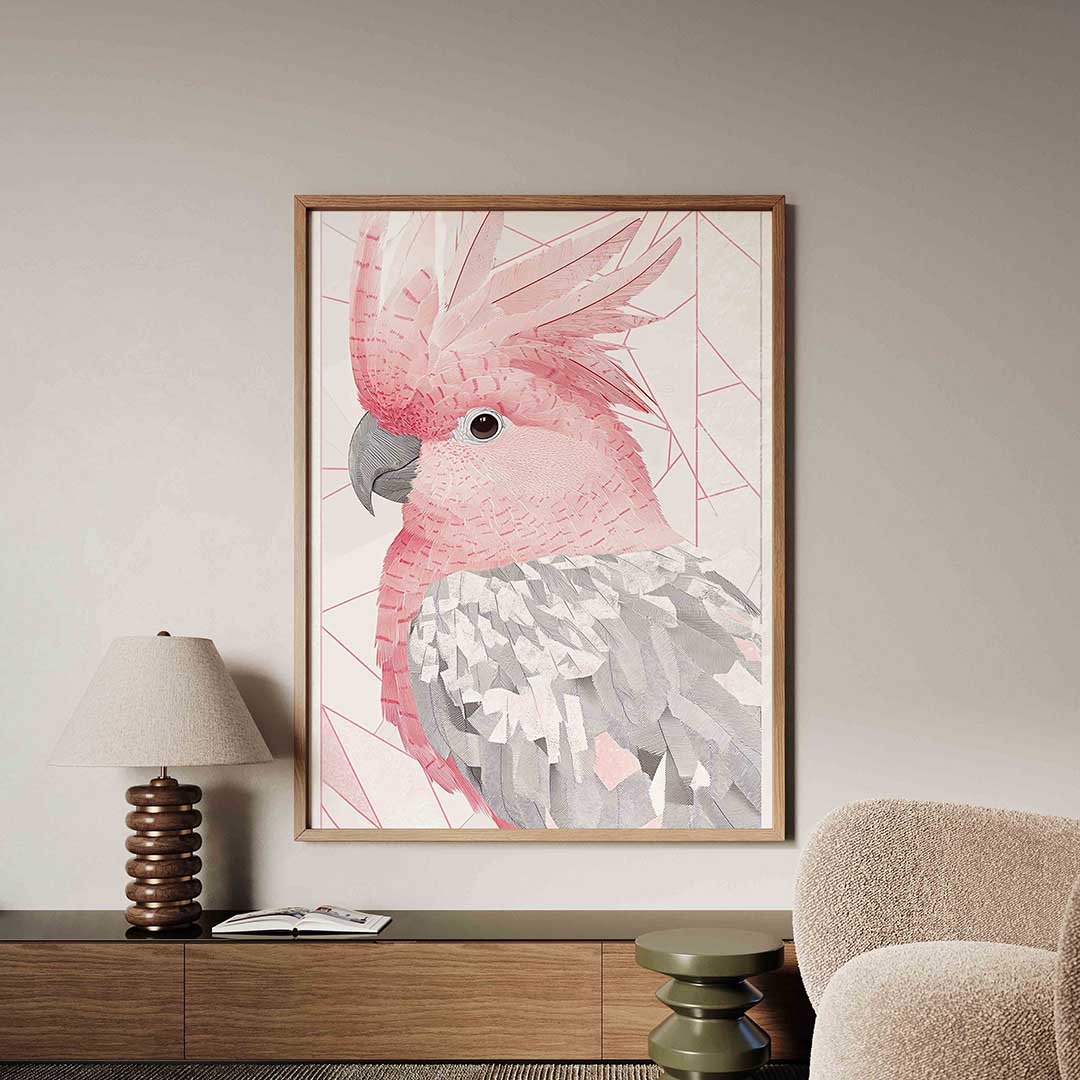 Roze vogel Poster