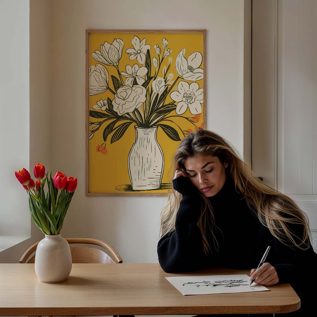 Bloemenpracht in Vaas Poster-WallArtistic