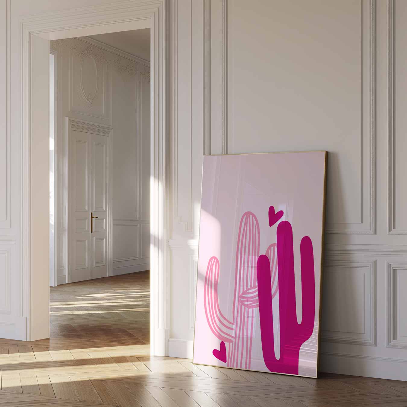 Vrolijke Cactus Harten Poster
