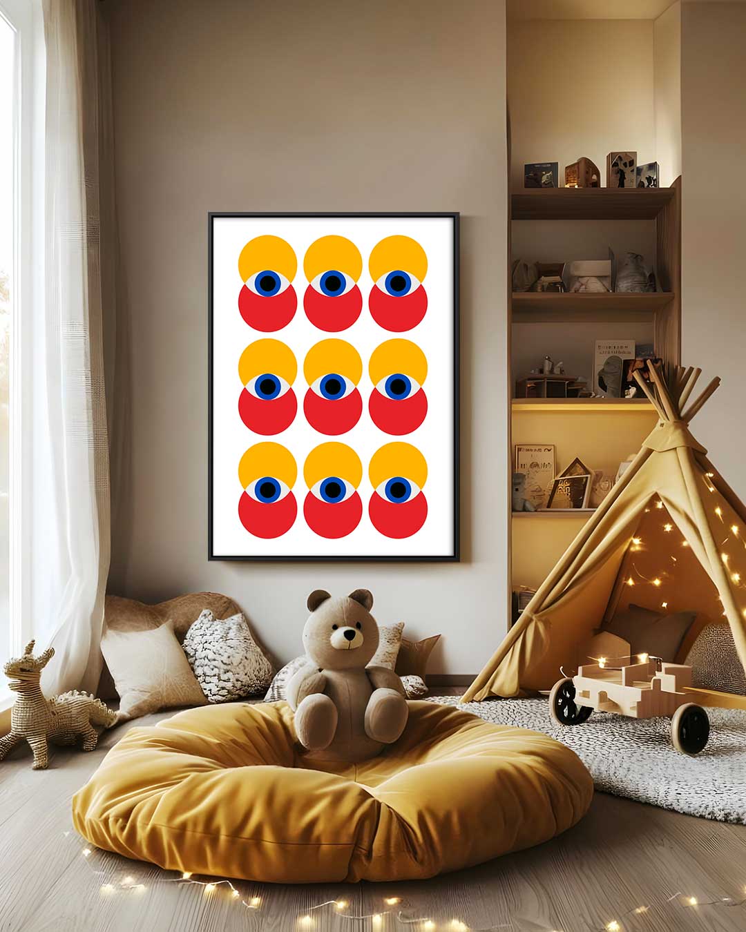 Kleurrijke Oogillusie Kunstwerk-canvas-dibond-plexiglas-wanddecoratie-WallArtistic