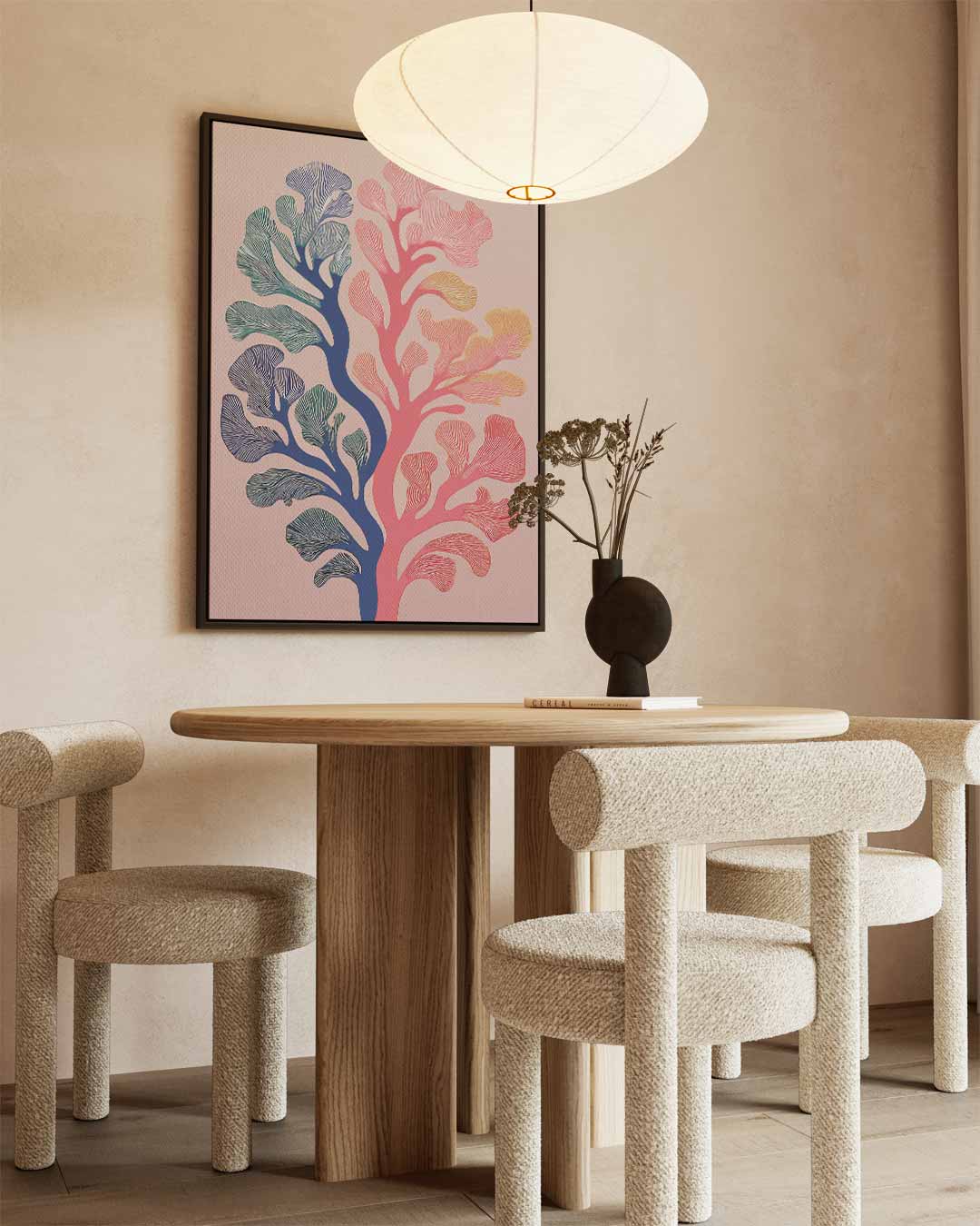 Kleurrijke Koraaldroom Kunstwerk-canvas-dibond-plexiglas-wanddecoratie-WallArtistic