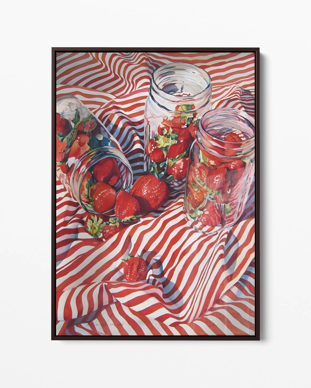 Zomerse Aardbeien in Potten Kunstwerk-canvas-dibond-plexiglas-wanddecoratie-WallArtistic
