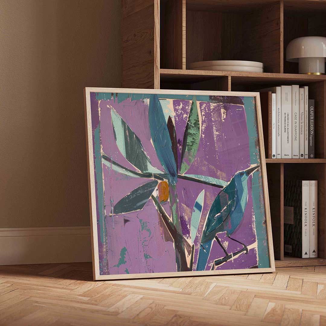Vogel en bladeren Poster