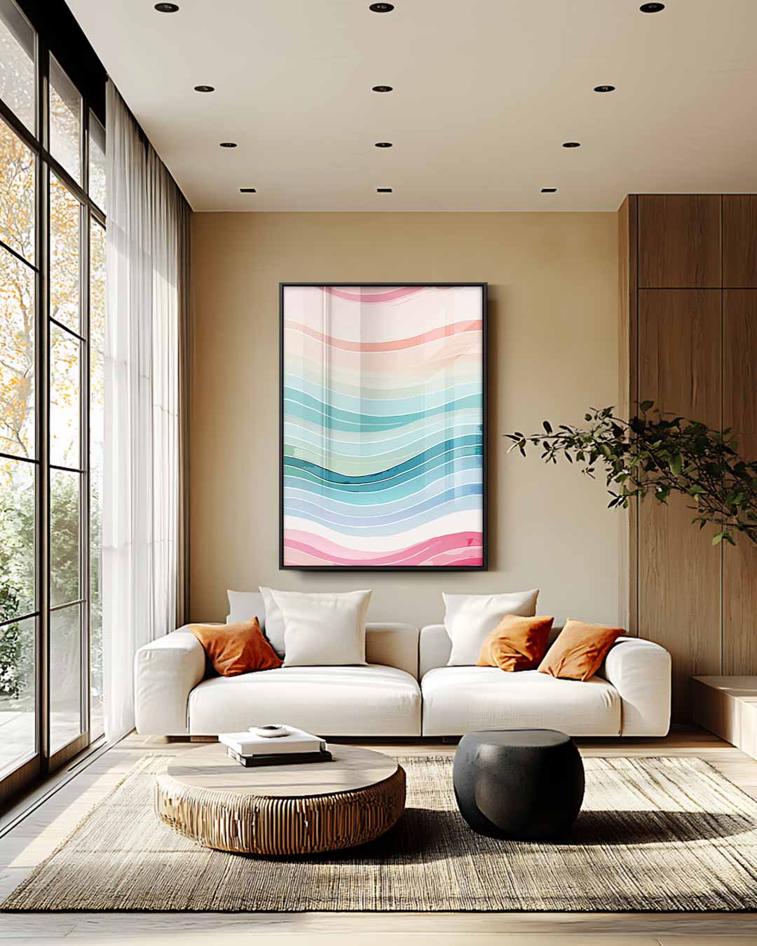 Golvende Kleurenpracht Kunstwerk-canvas-dibond-plexiglas-wanddecoratie-WallArtistic