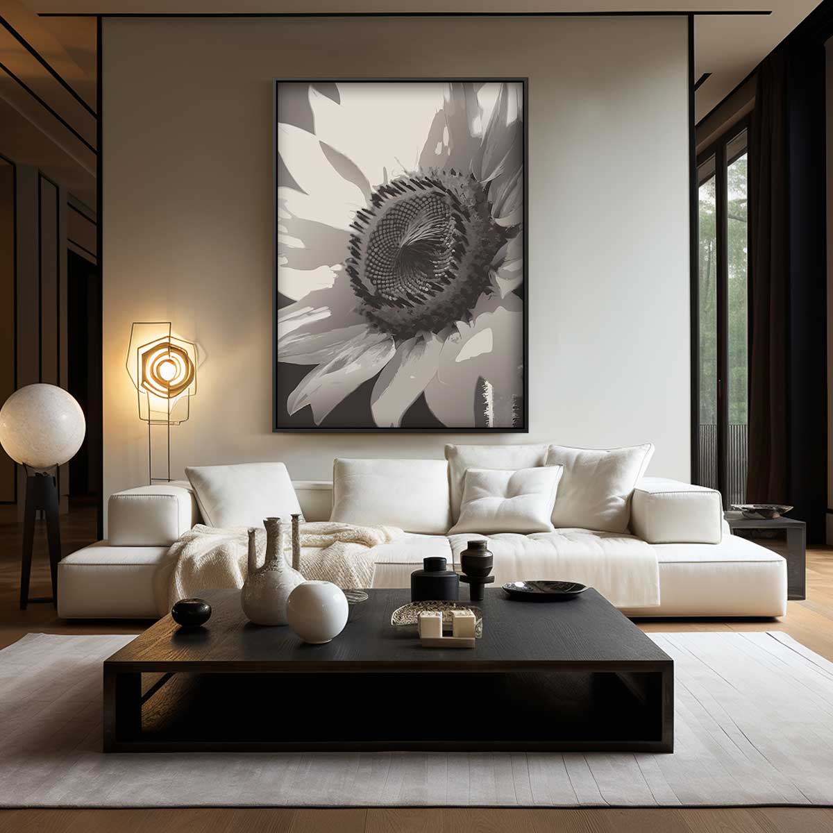 Zachte Zonnebloem Kunstwerk-canvas-dibond-plexiglas-wanddecoratie-WallArtistic