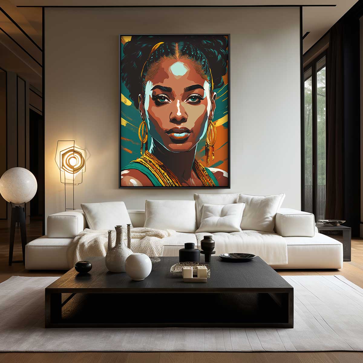 Stralende Portretkunst Kunstwerk-canvas-dibond-plexiglas-wanddecoratie-WallArtistic