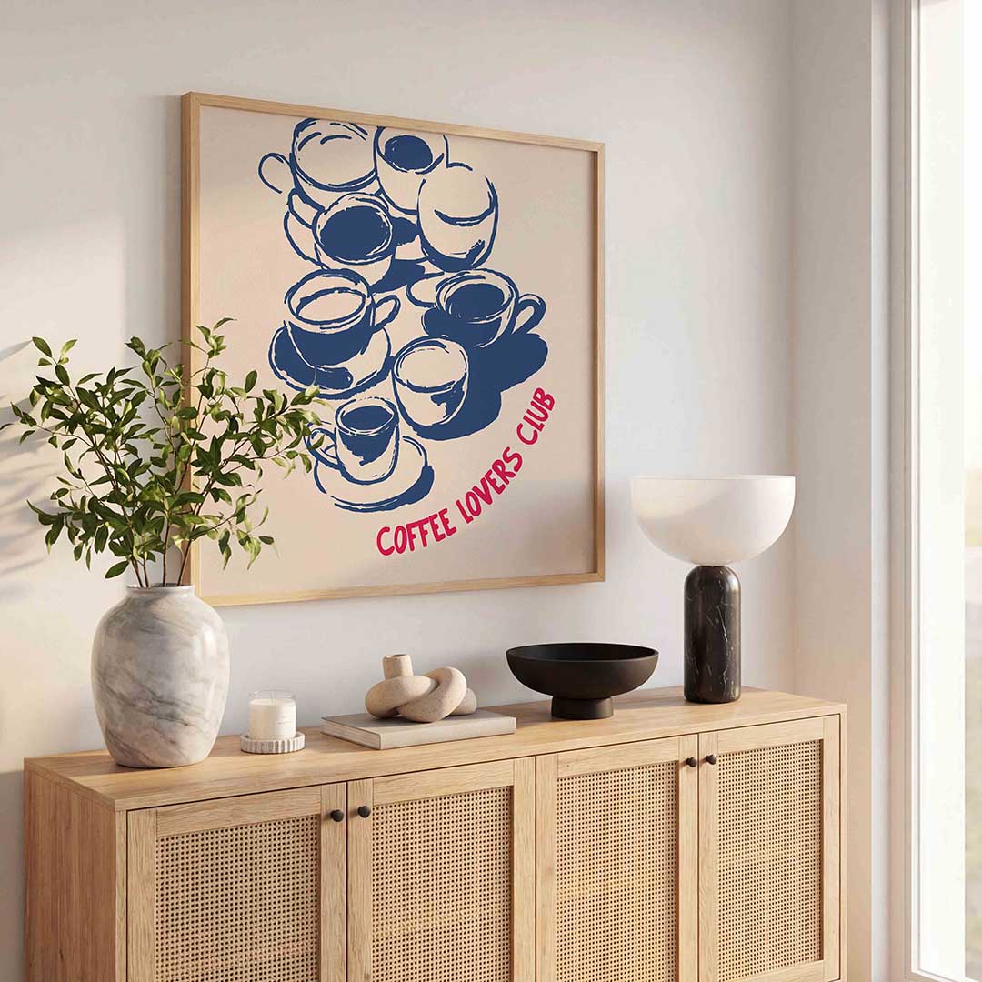 Koffiekopjes illustratie Poster