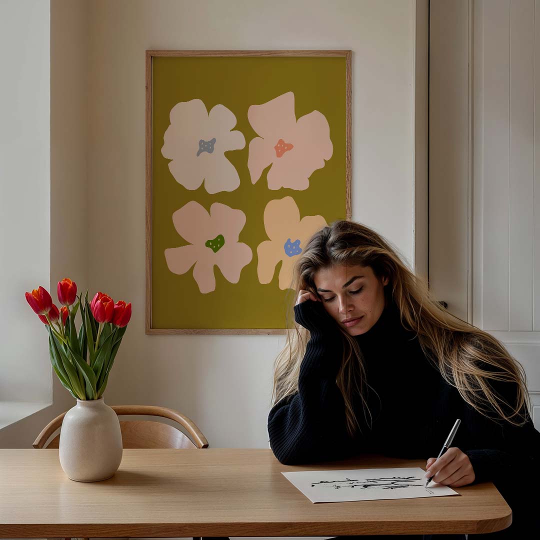 Bloemenpracht in Pastel Poster-WallArtistic