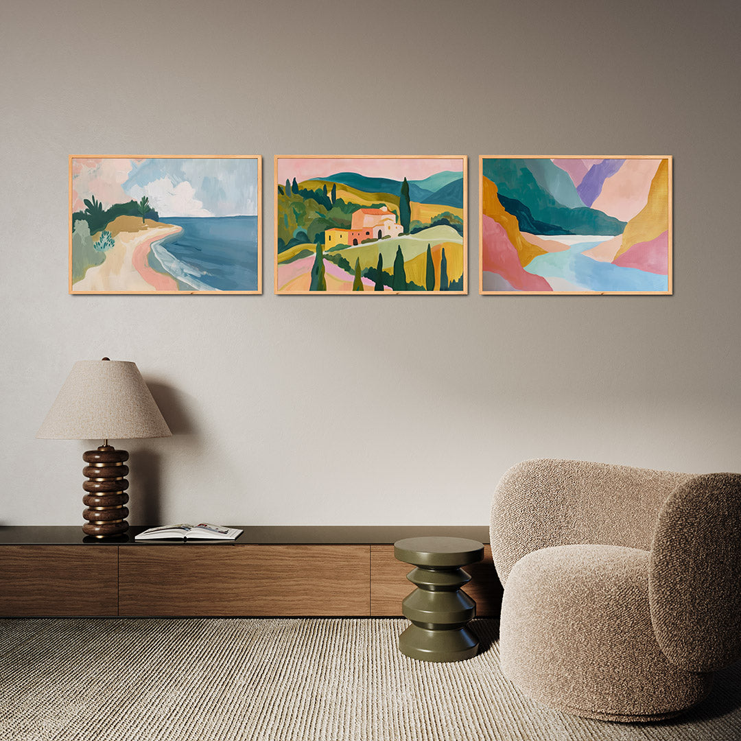 Zomerse kustlijn Posterset
