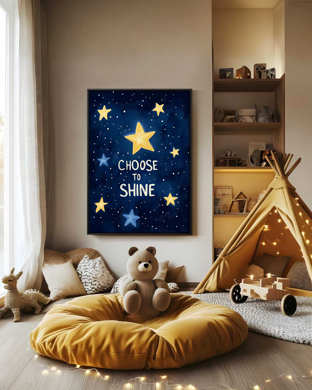 Stralende Sterren Inspiratieposter Kunstwerk-canvas-dibond-plexiglas-wanddecoratie-WallArtistic
