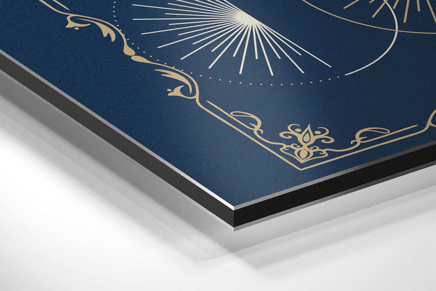 Stralende Zonnestralen in Geometrie Kunstwerk-canvas-dibond-plexiglas-wanddecoratie-WallArtistic