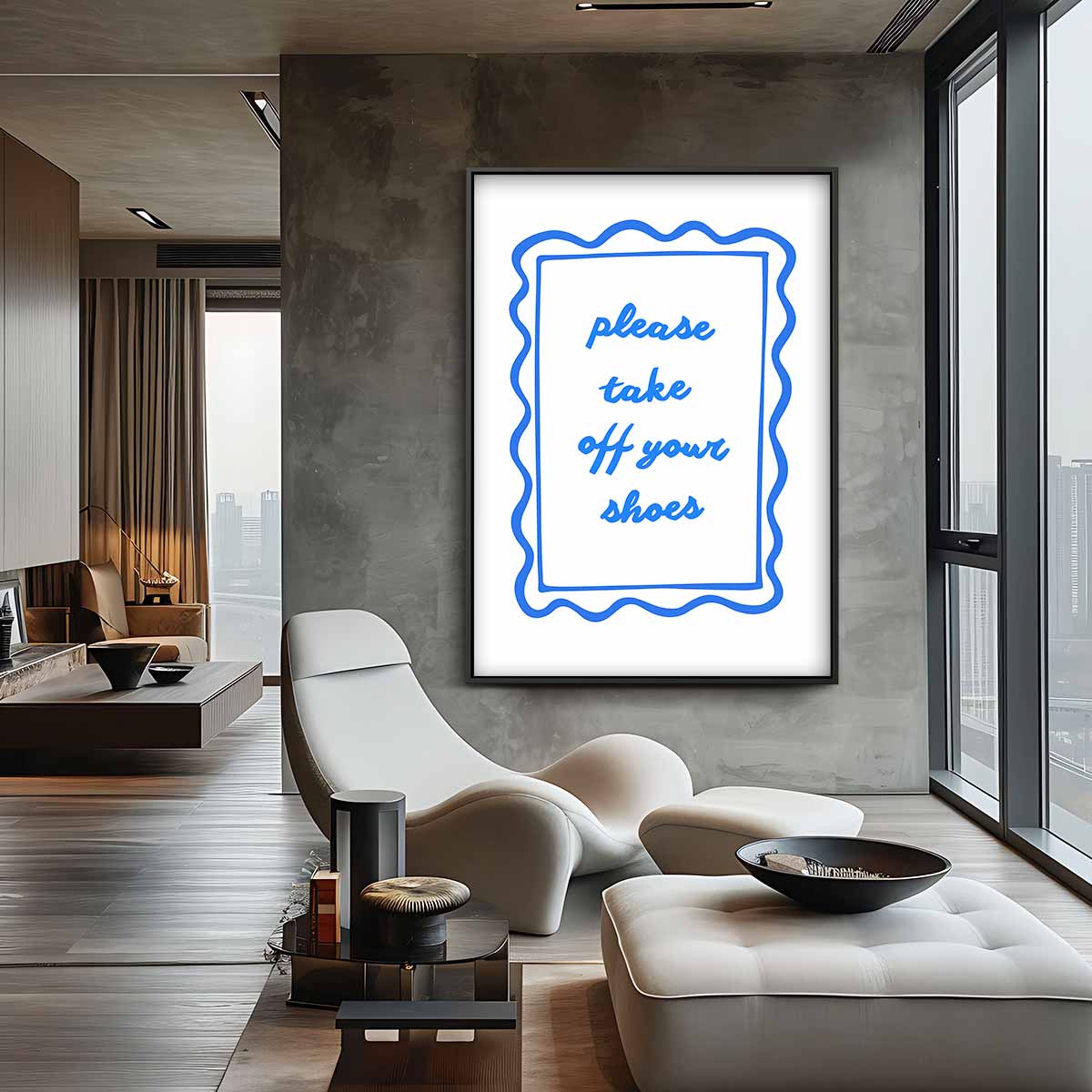 Welkomstbordje "Please Take Off Your Shoes Kunstwerk-canvas-dibond-plexiglas-wanddecoratie-WallArtistic