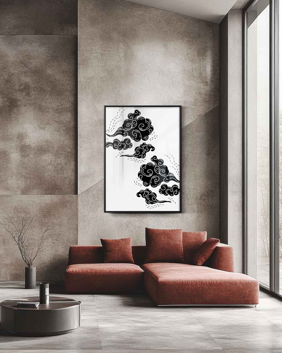 Dromerige Wolkenprint Kunstwerk-canvas-dibond-plexiglas-wanddecoratie-WallArtistic
