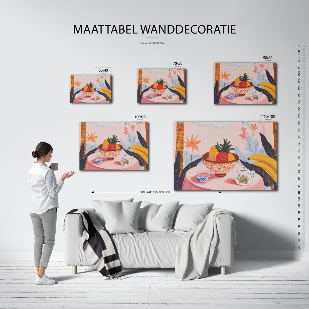 Fruit en bloemen Kunstwerk