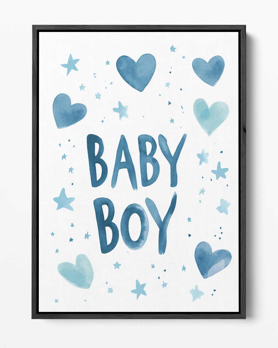 Baby Boy Waterverf Poster Kunstwerk-canvas-dibond-plexiglas-wanddecoratie-WallArtistic