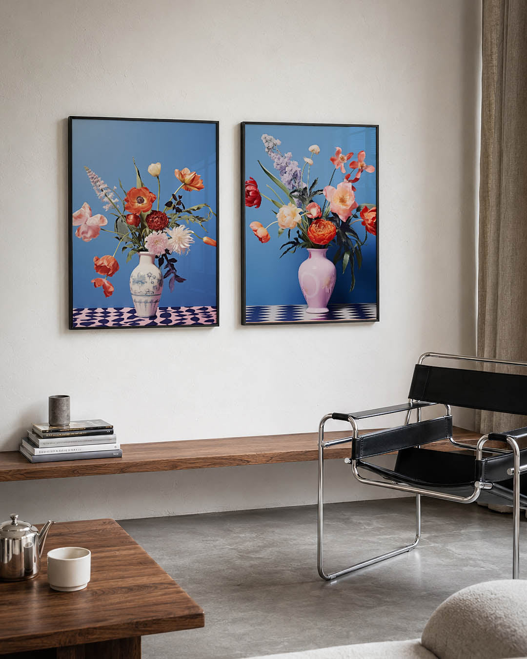 Bloemrijke compositie Posterset