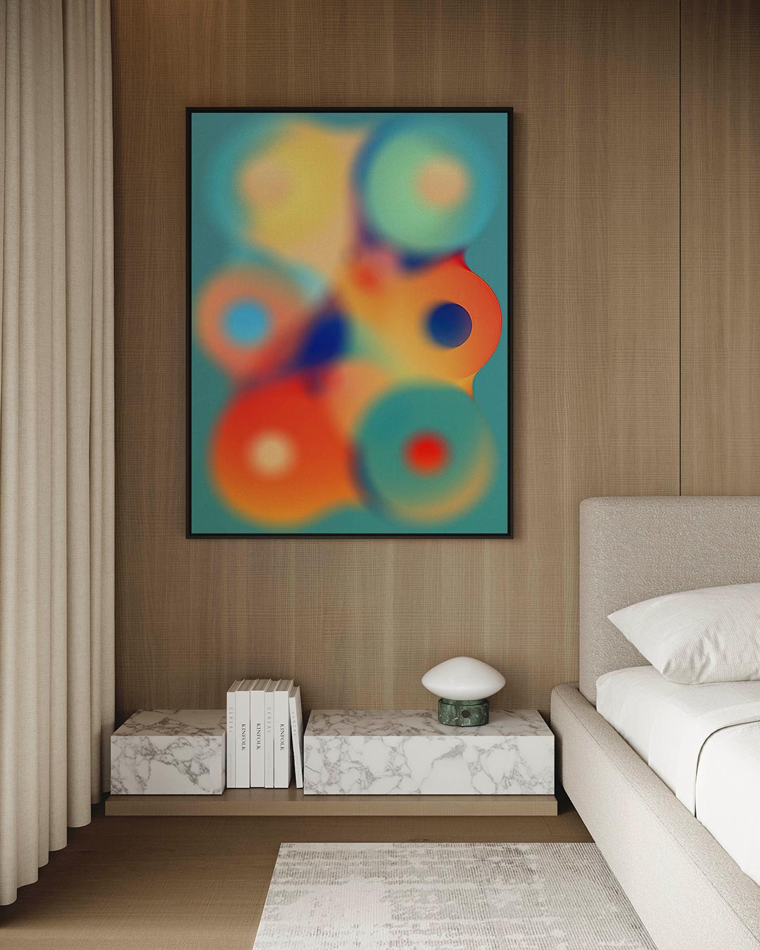 Vloeiende kleurencompositie Kunstwerk