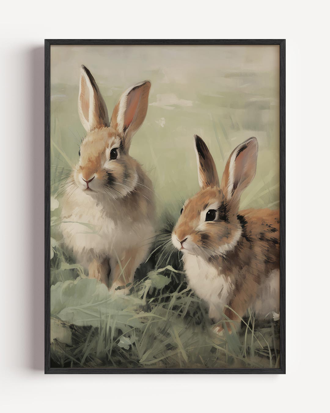 Schattige Konijntjes in het Gras Poster-WallArtistic