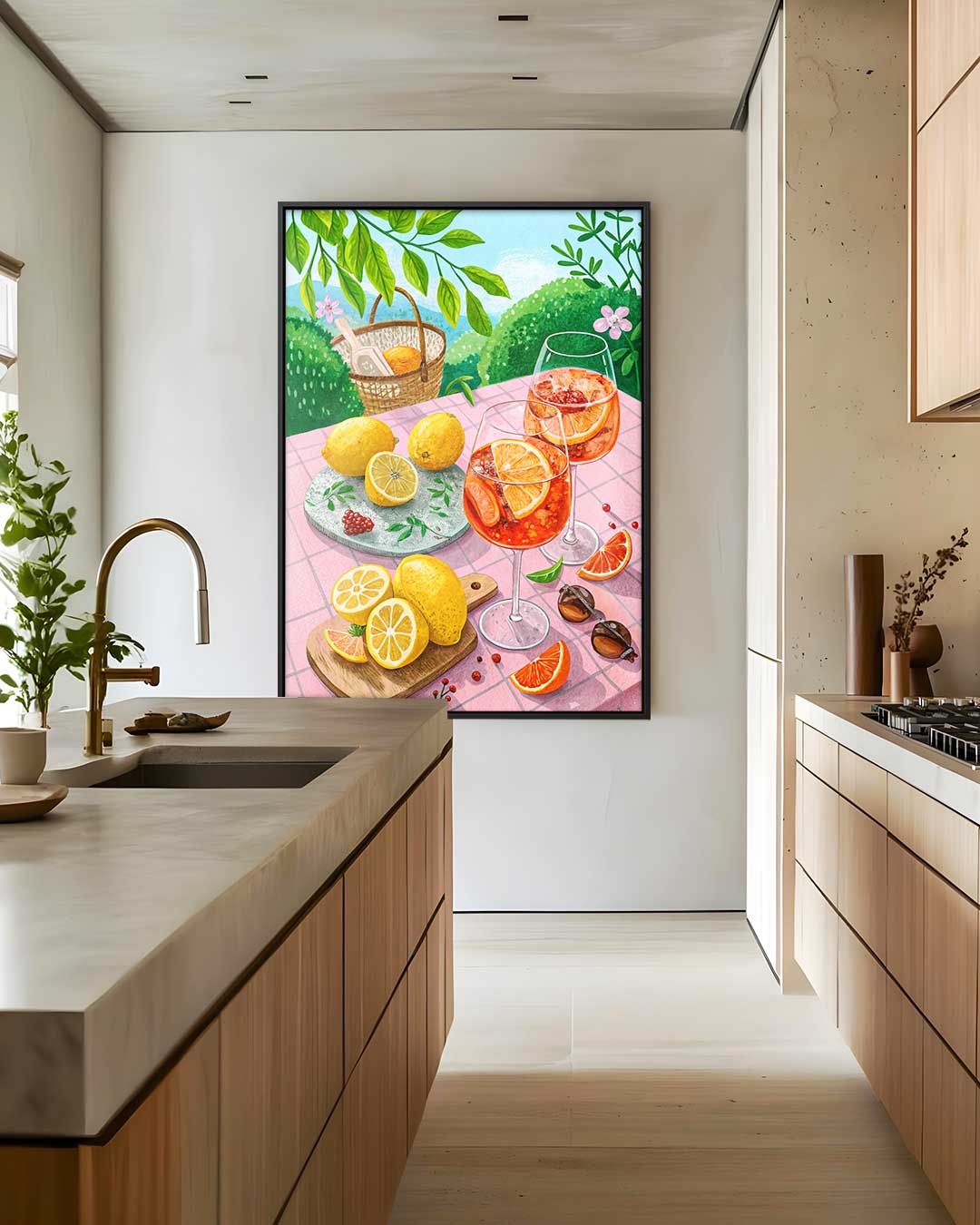 Zonnige Citrus Tafereel Kunstwerk-canvas-dibond-plexiglas-wanddecoratie-WallArtistic