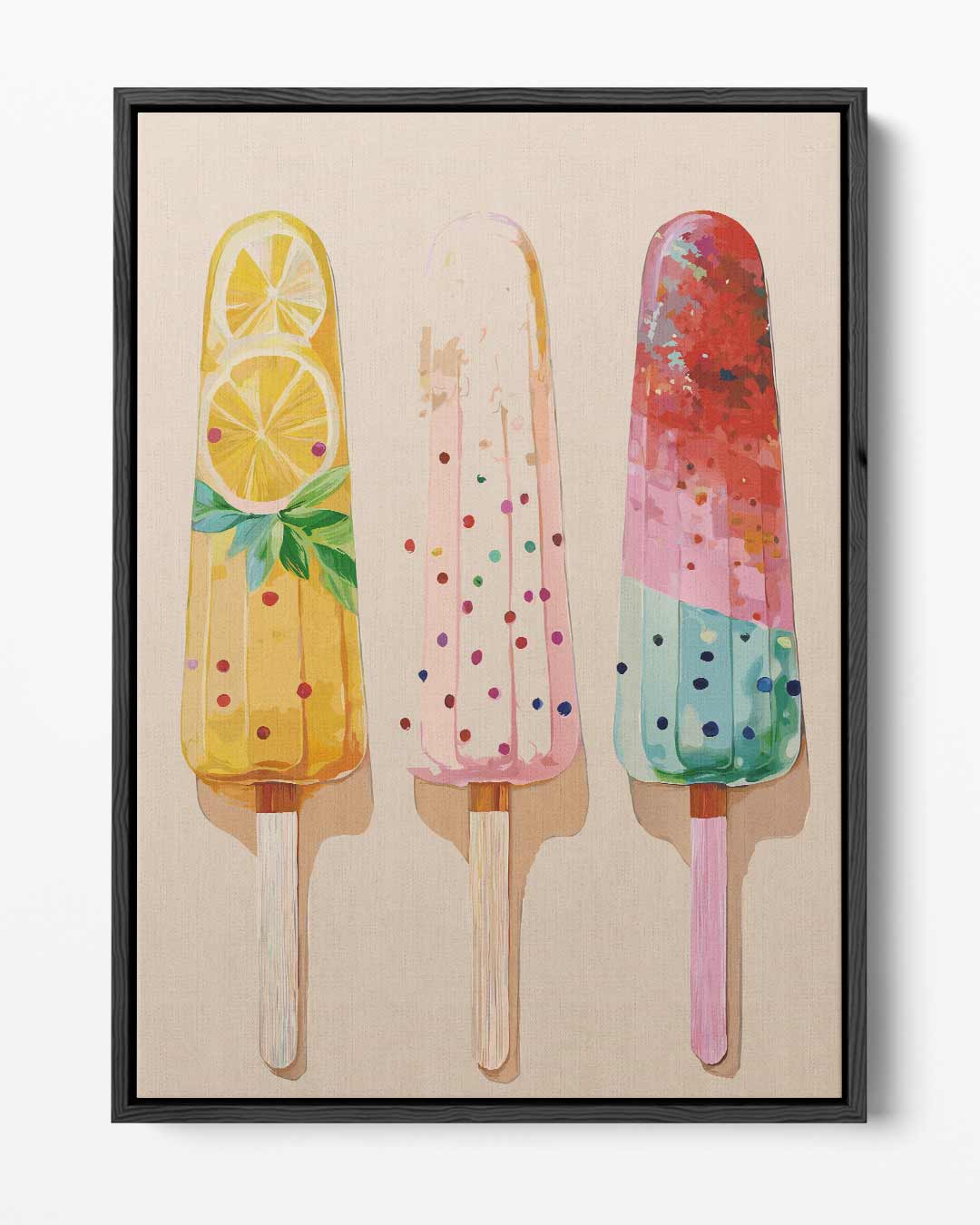 Kleurrijke IJsjes Illustratie Kunstwerk-canvas-dibond-plexiglas-wanddecoratie-WallArtistic