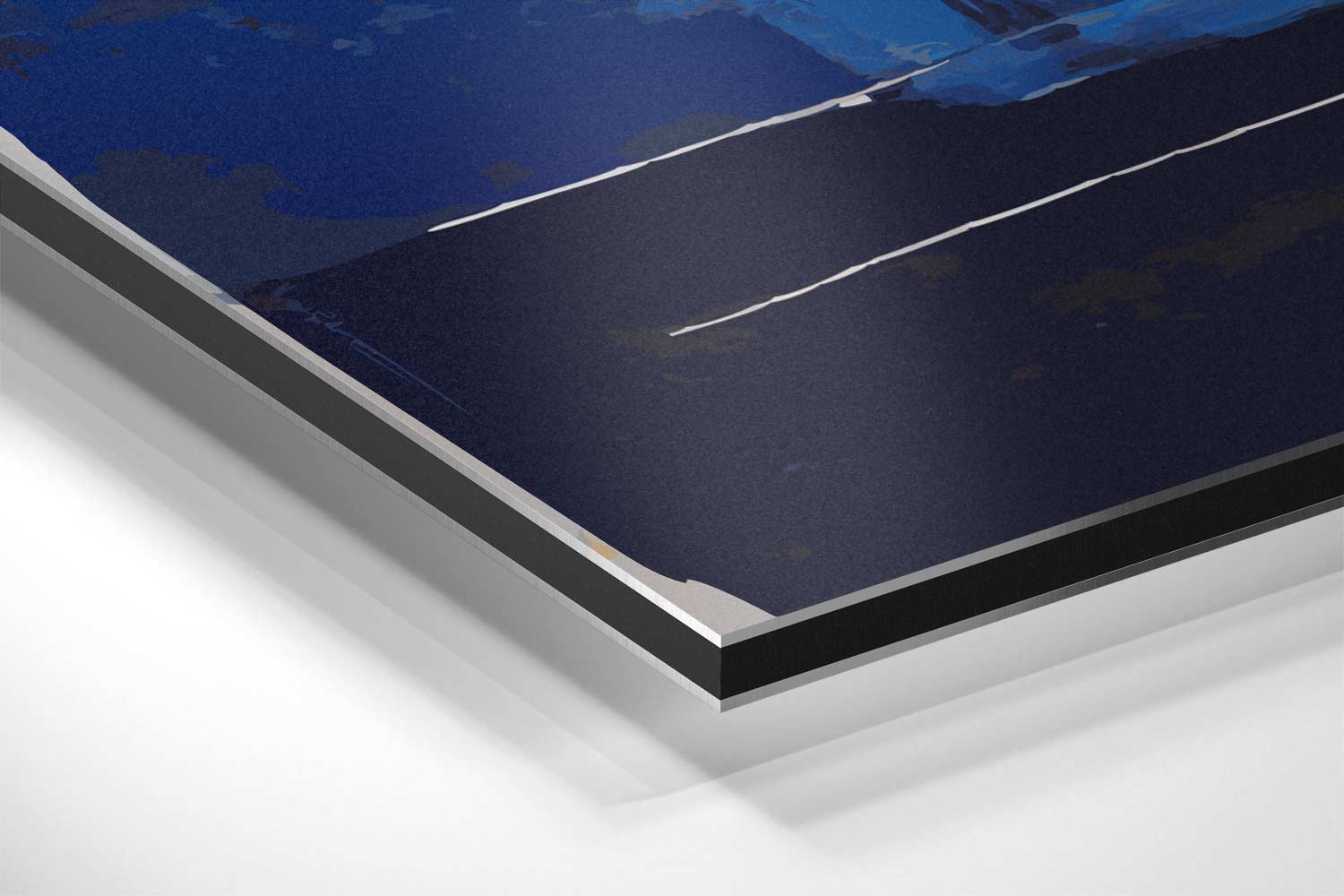 Blauwe Abstracte Harmonie Kunstwerk-canvas-dibond-plexiglas-wanddecoratie-WallArtistic