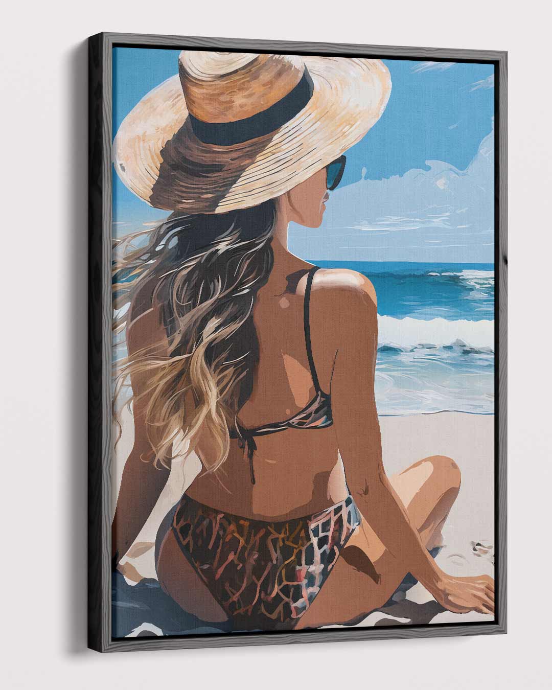 Stranddromen in de Zomerzon Kunstwerk-canvas-dibond-plexiglas-wanddecoratie-WallArtistic
