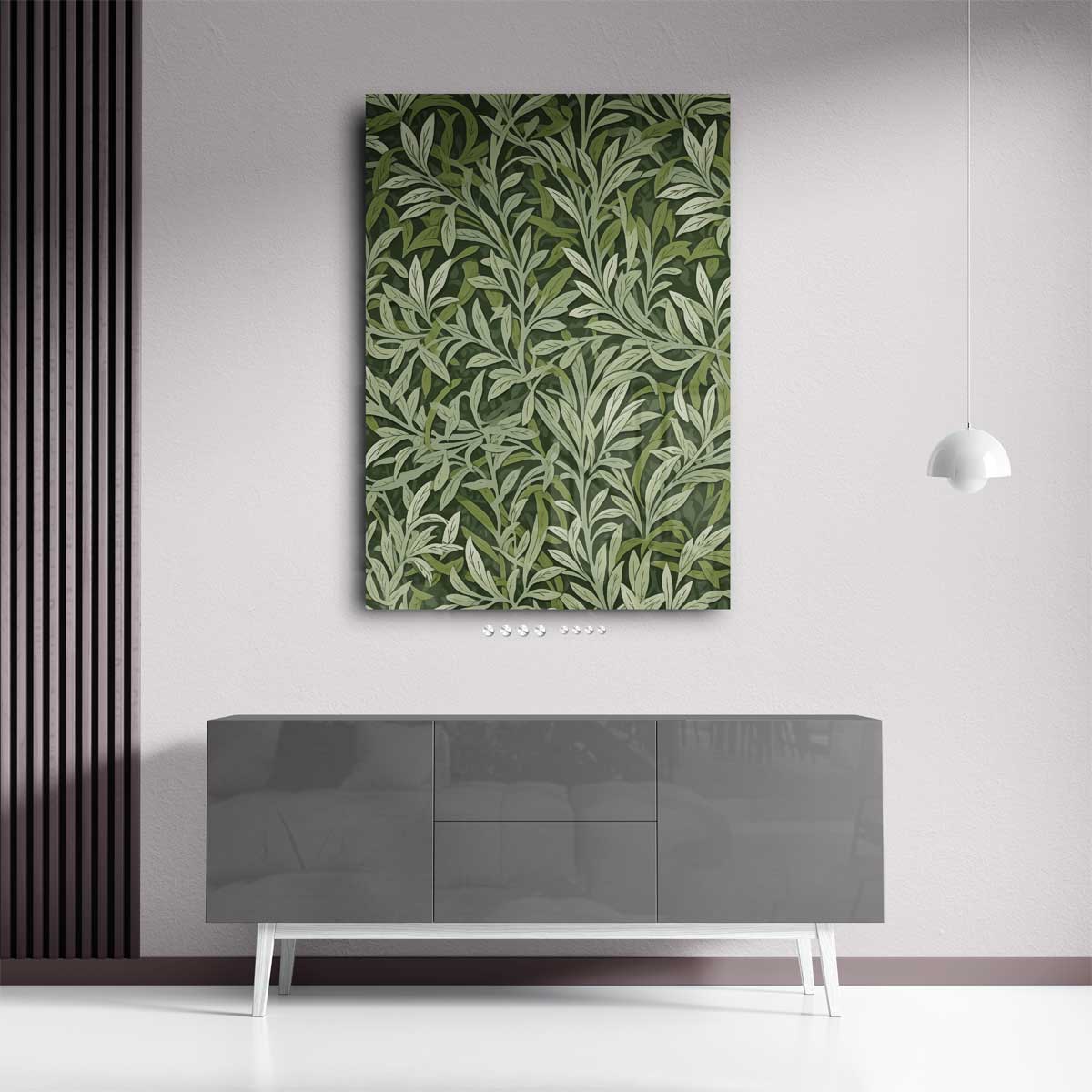 Groene Bladpatroon Wanddecoratie Kunstwerk-canvas-dibond-plexiglas-wanddecoratie-WallArtistic