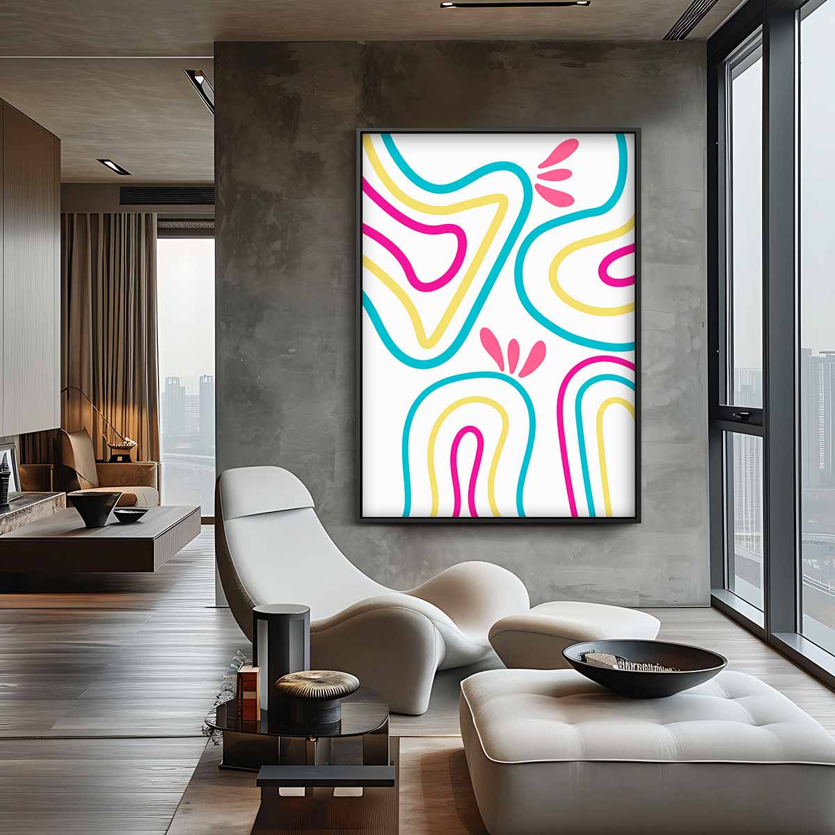 Vrolijke Vormen Kunstwerk-canvas-dibond-plexiglas-wanddecoratie-WallArtistic