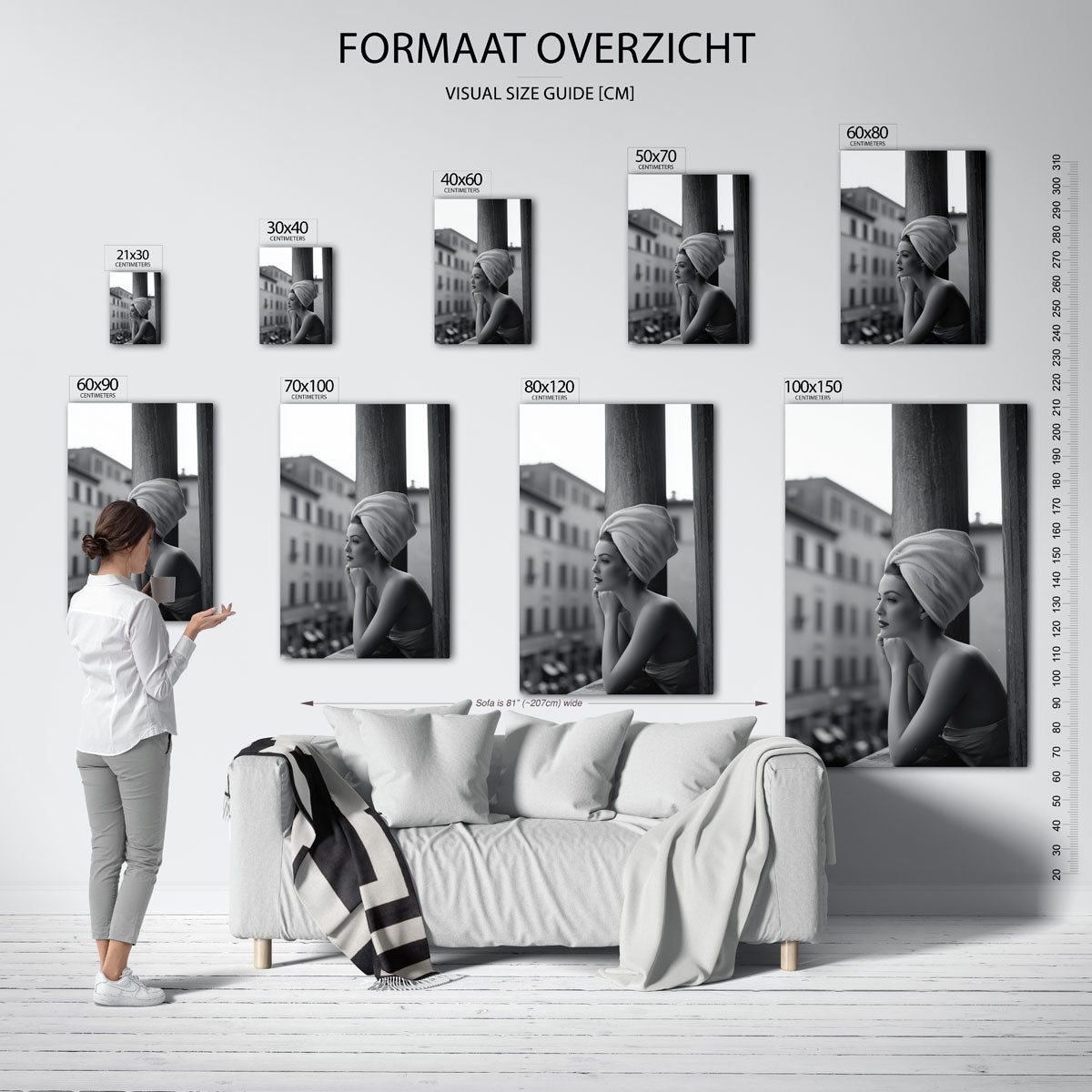 Vrouw met handdoek Poster