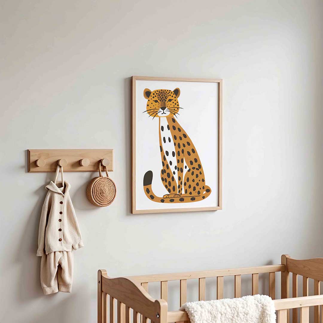 Zittende luipaard Poster