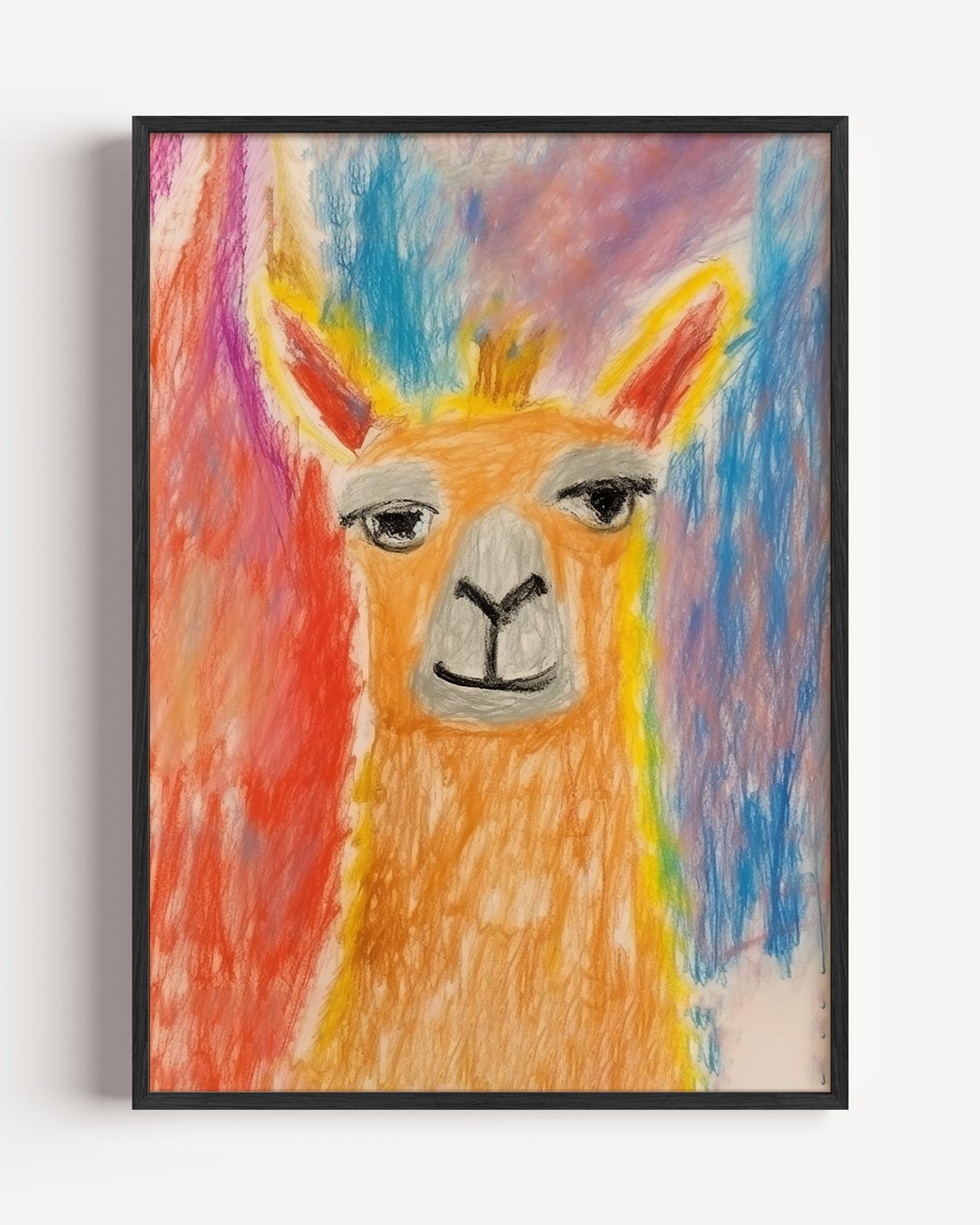Kleurrijke Lama Kunstposter-WallArtistic