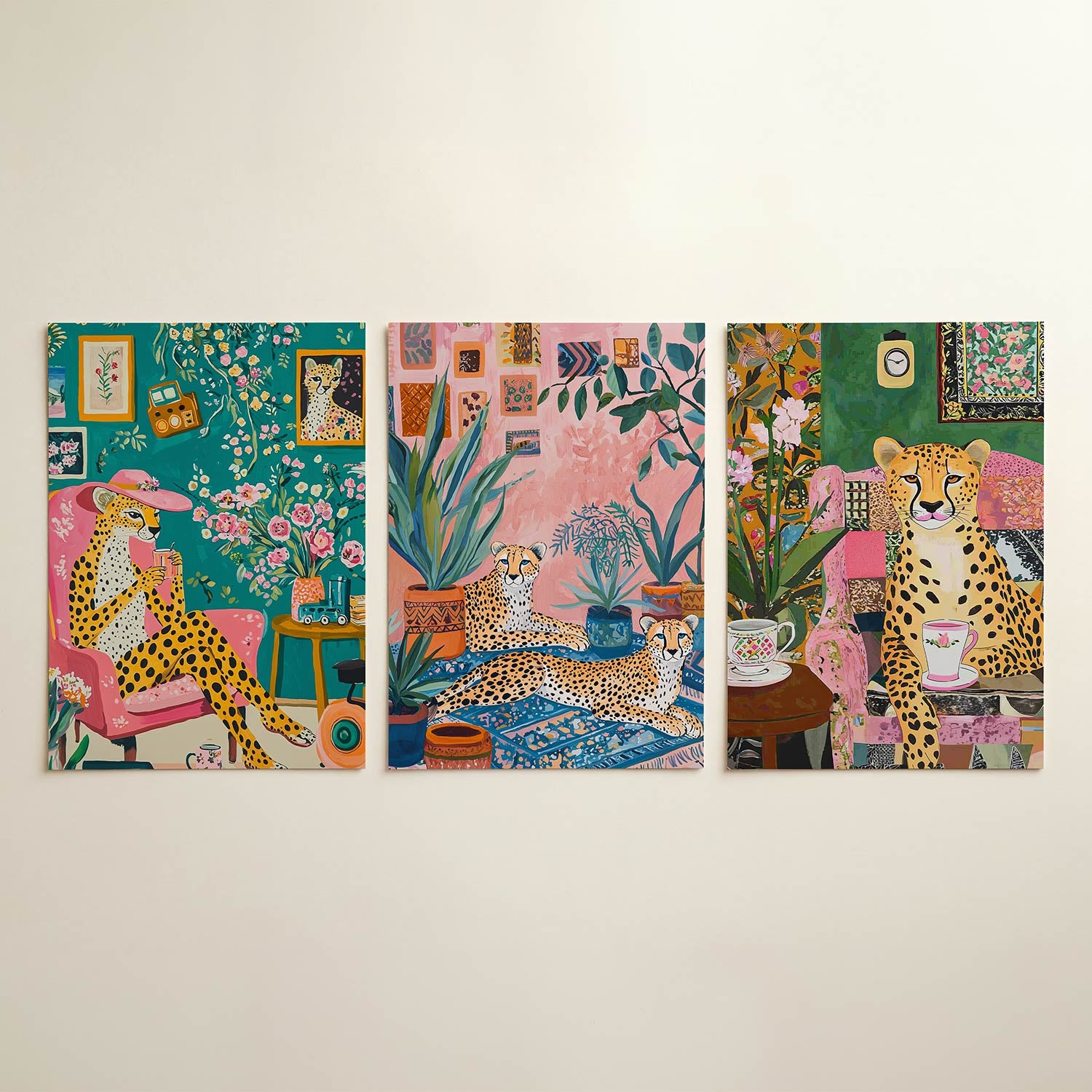 Kleurrijke dierenkamer Posterset