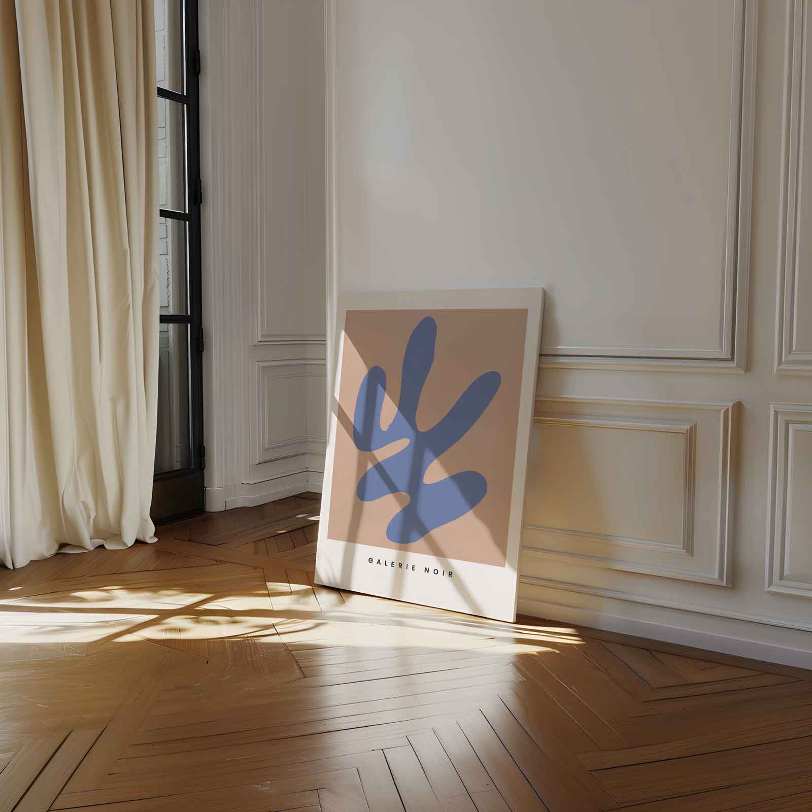 Blauwe Abstractie op Nude Kunstwerk-canvas-dibond-plexiglas-wanddecoratie-WallArtistic