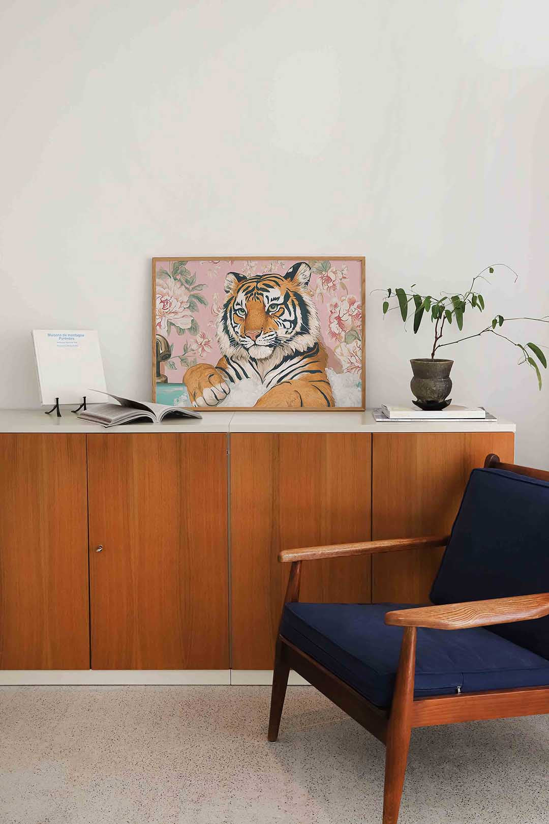 Tijger in bad Poster
