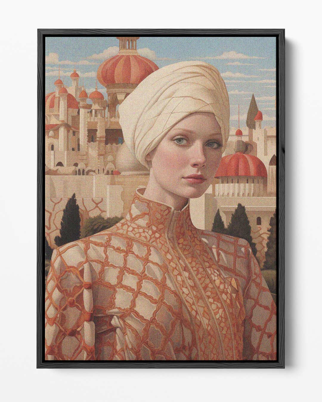 Oosters Elegantie Portret Kunstwerk-canvas-dibond-plexiglas-wanddecoratie-WallArtistic