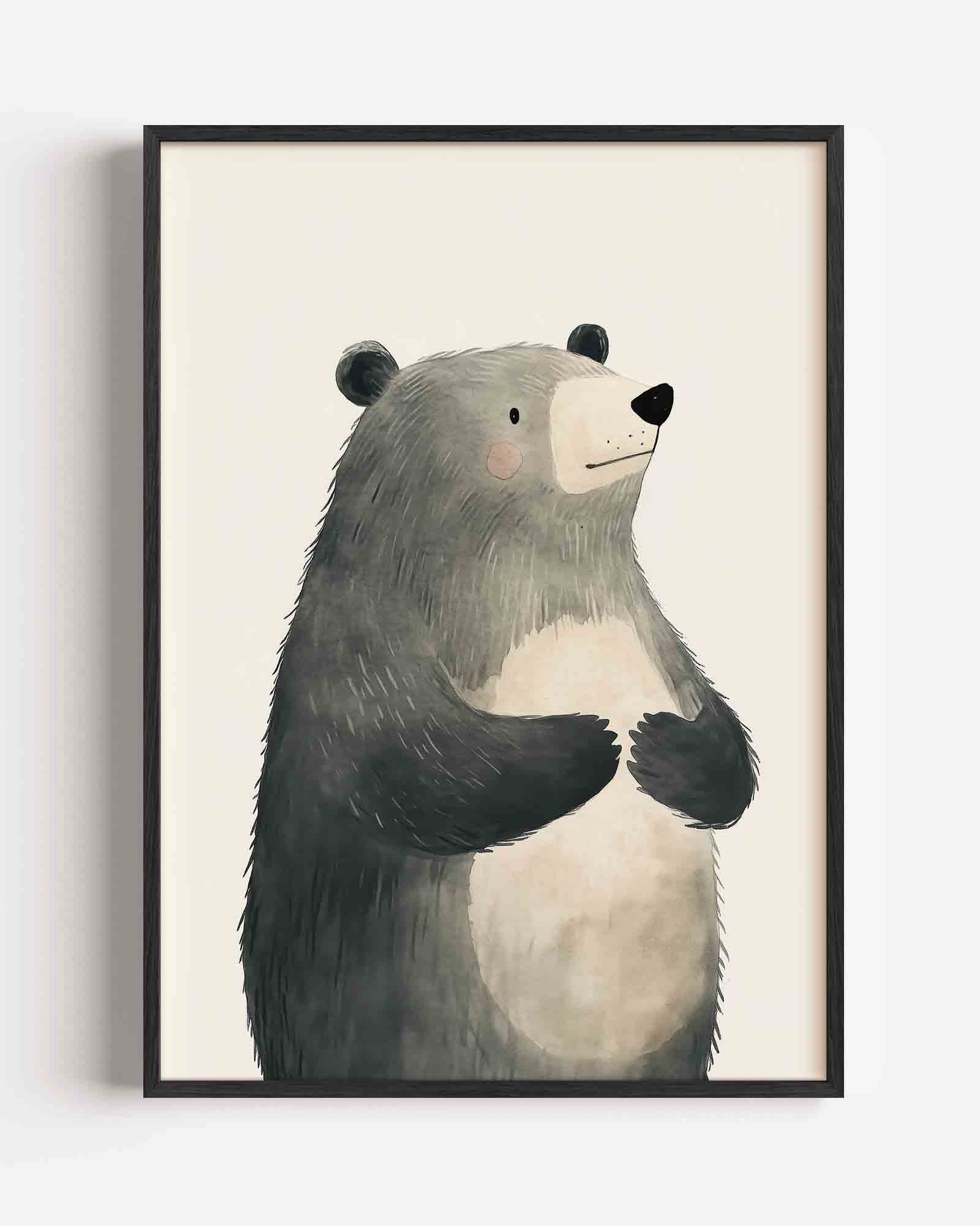 Beer met grijze vacht Poster