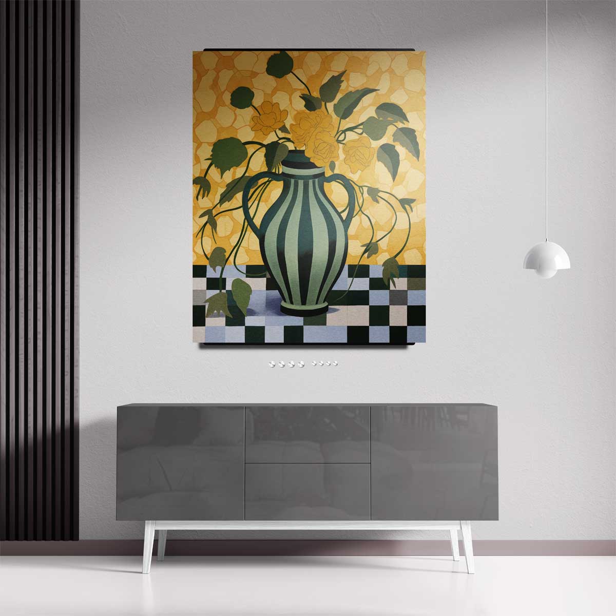 Gouden Bloemendroom Kunstwerk-canvas-dibond-plexiglas-wanddecoratie-WallArtistic