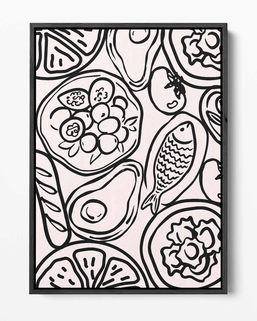 Zwarte Lijnensymfonie Kunstwerk-canvas-dibond-plexiglas-wanddecoratie-WallArtistic