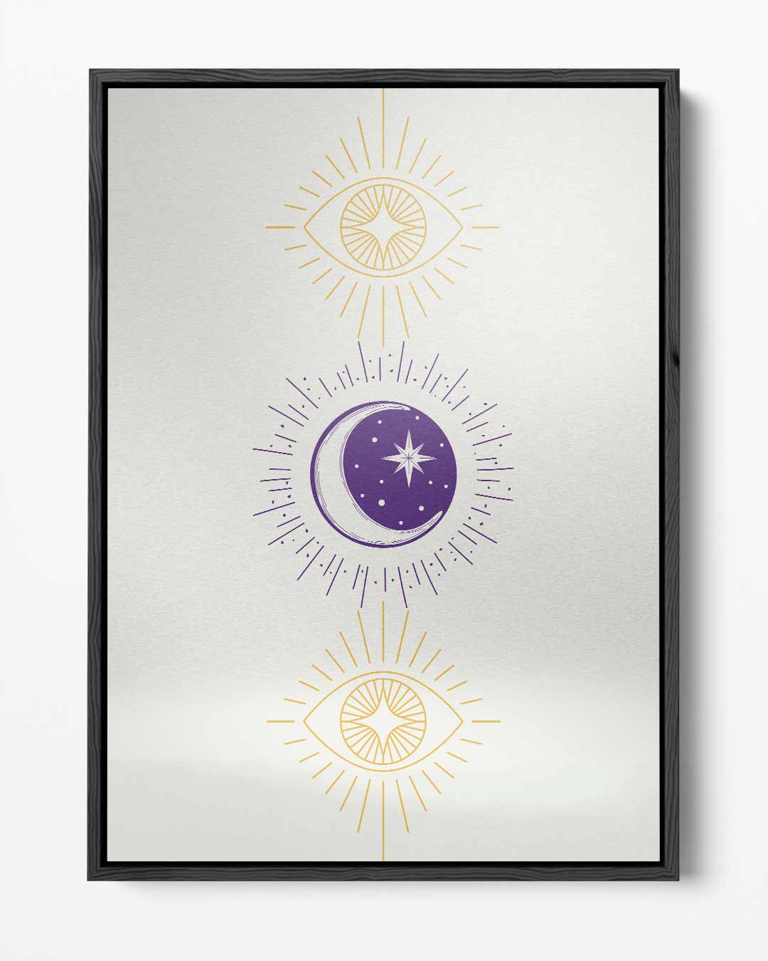 Mystieke Maan en Oog Illustratie Kunstwerk-canvas-dibond-plexiglas-wanddecoratie-WallArtistic