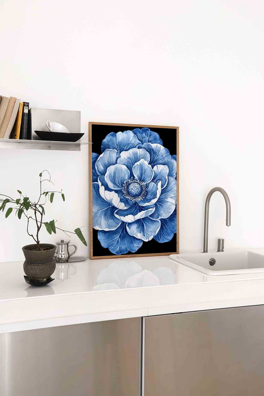 Blauwe bloem Poster