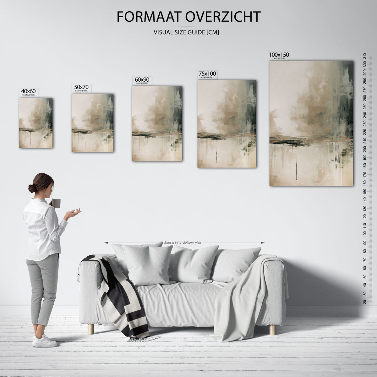 Rustige kleurencompositie Kunstwerk
