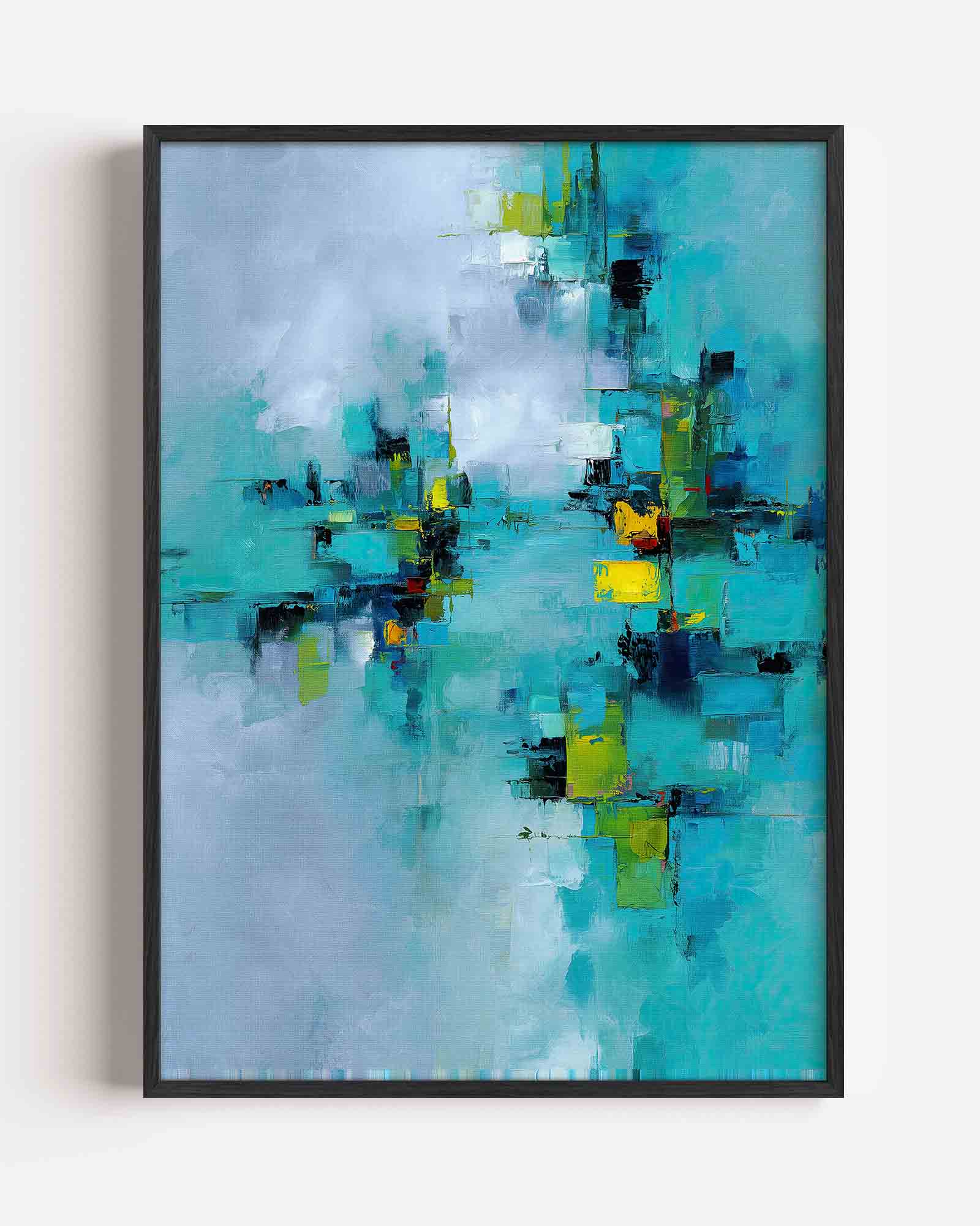 Abstracte blauwe compositie Poster