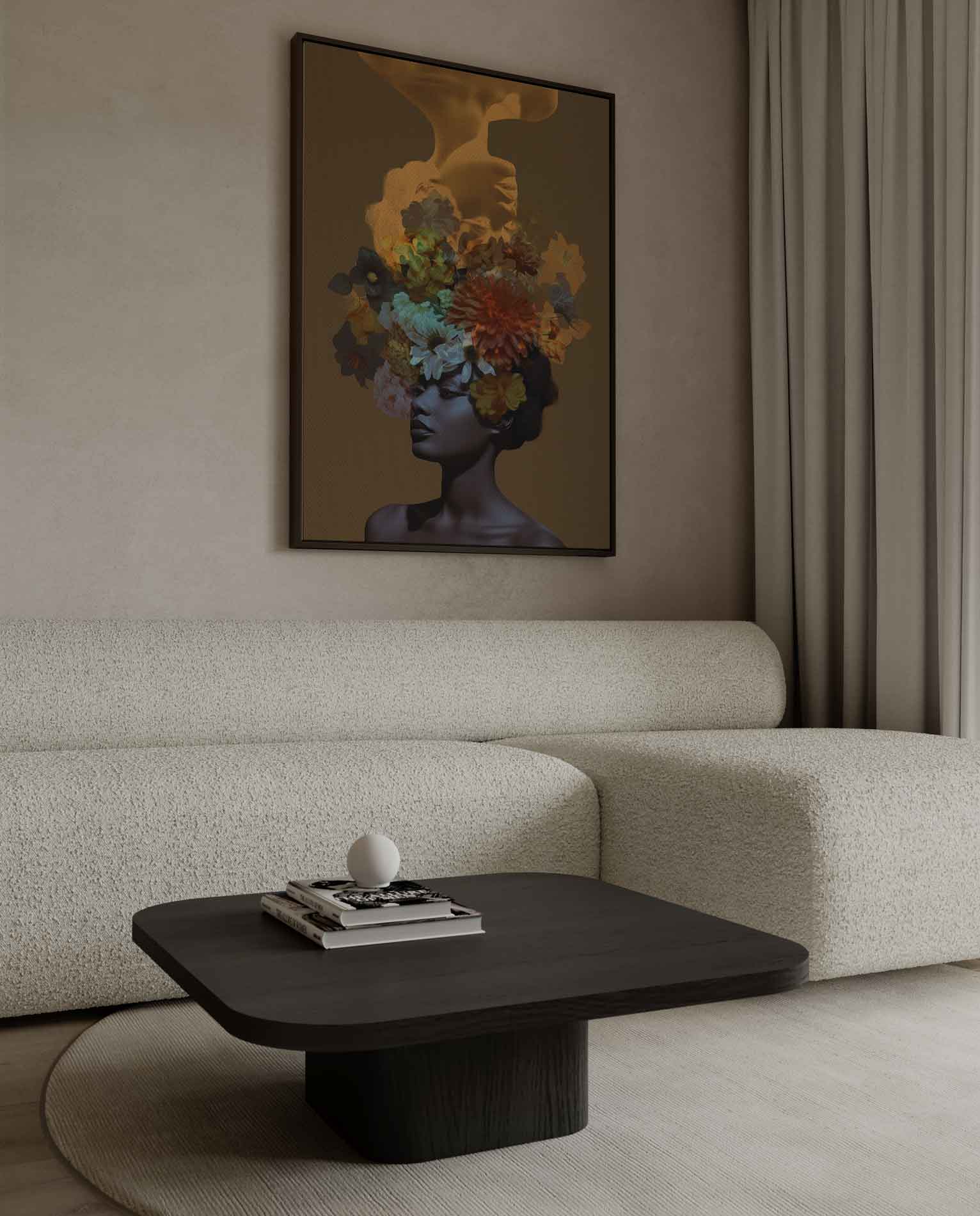 Bloemendroom Portret Kunstwerk-canvas-dibond-plexiglas-wanddecoratie-WallArtistic