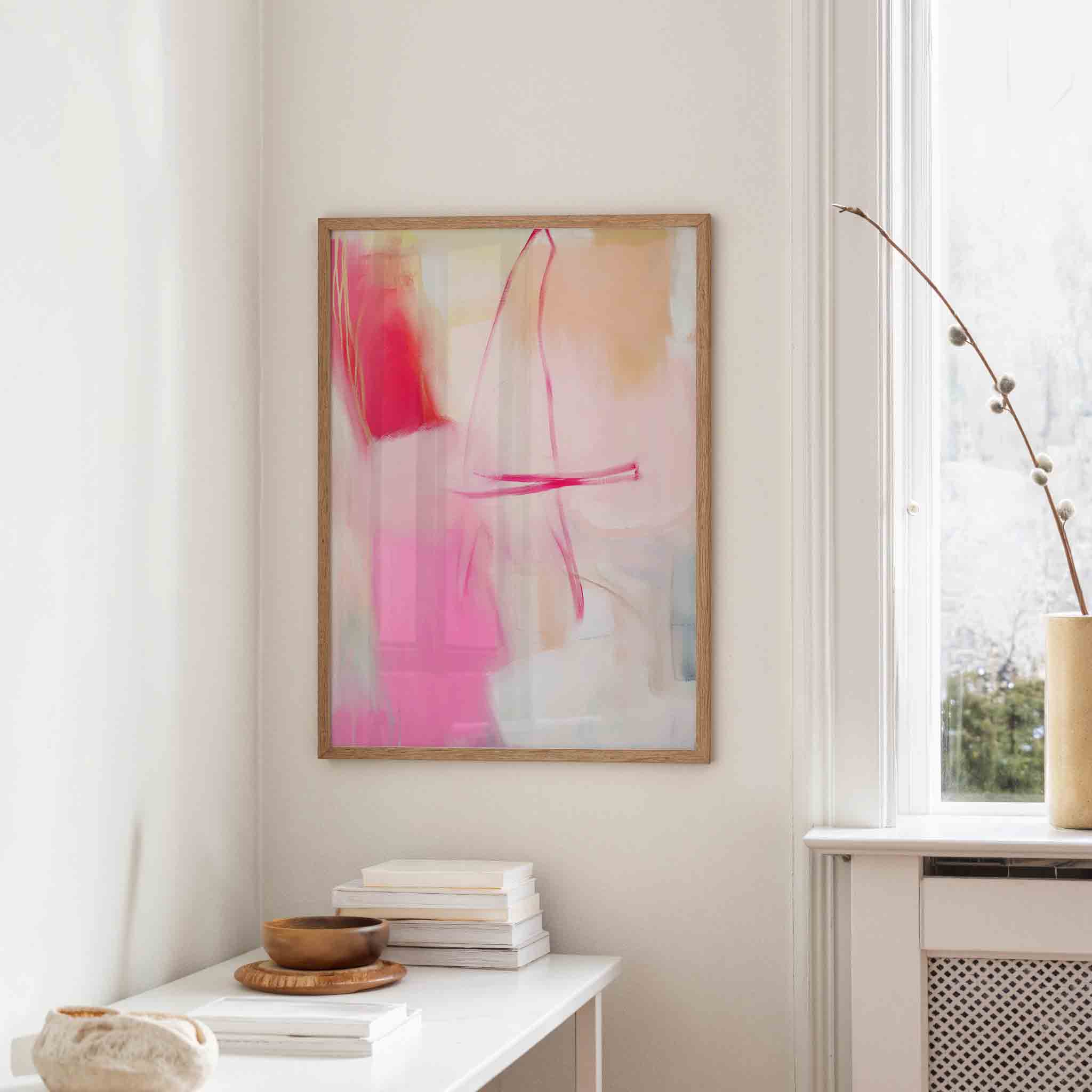 Abstracte roze vormen Poster