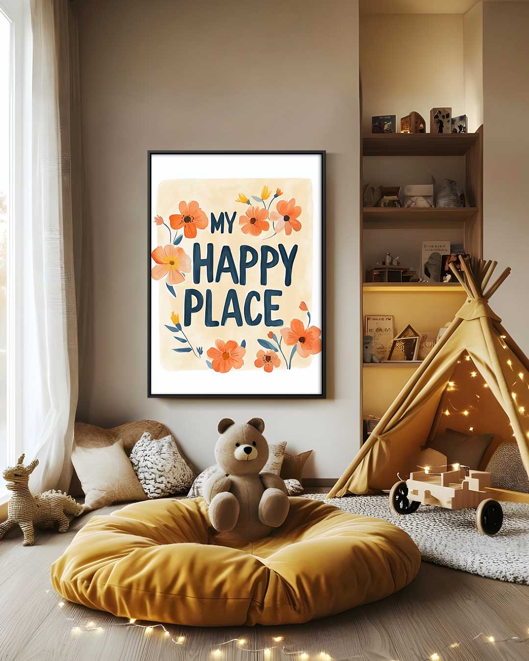 My Happy Place Bloemenkunst Kunstwerk-canvas-dibond-plexiglas-wanddecoratie-WallArtistic