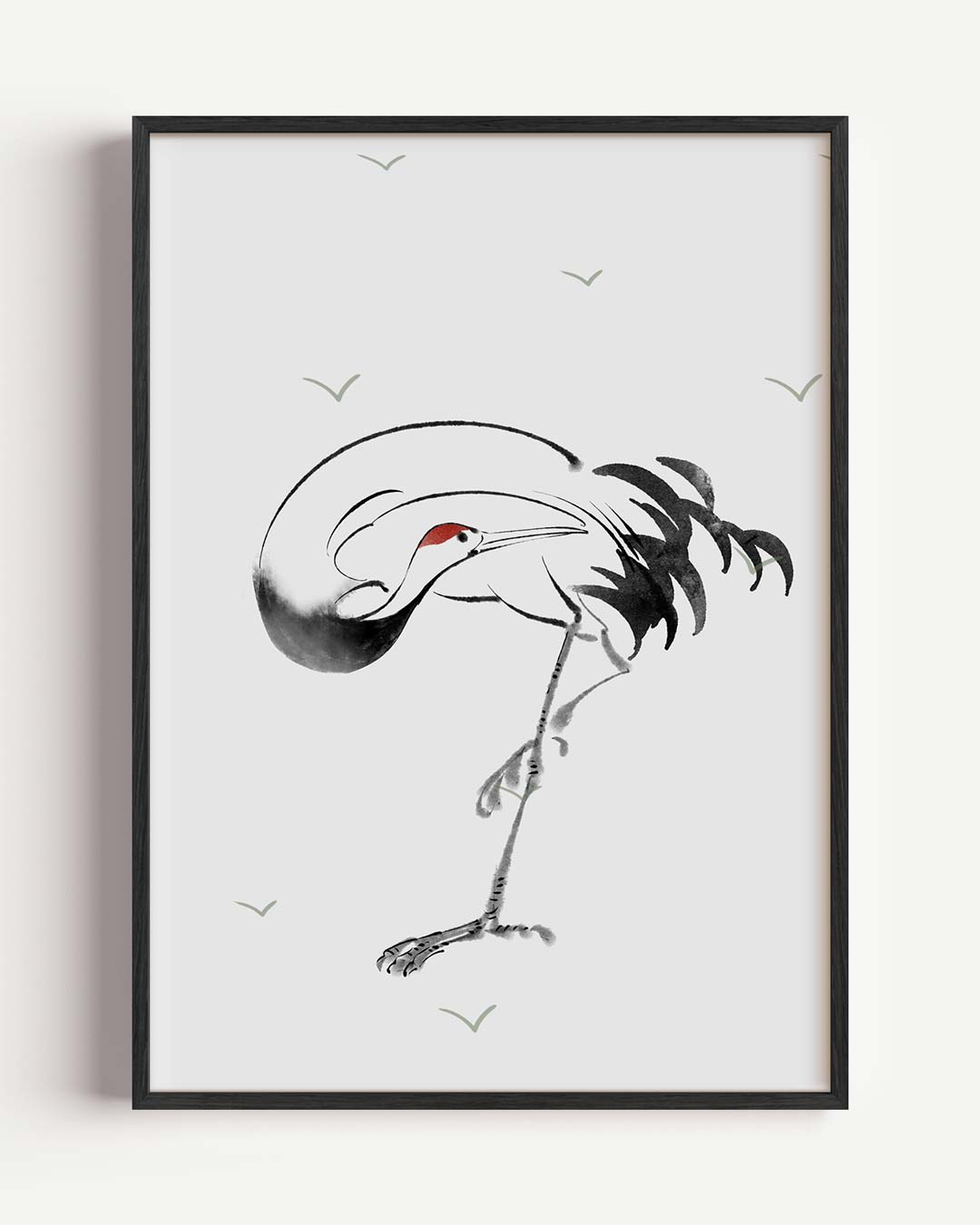 Elegante Kraanvogel Sumi-e Poster